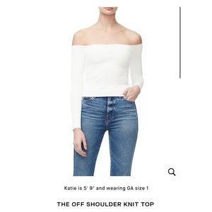 Good American off shoulder knit top
